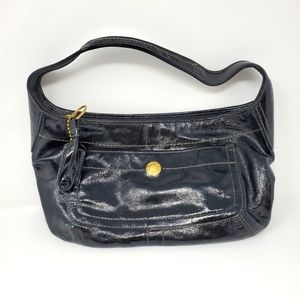 Coach ergo patent leather hobo black bag